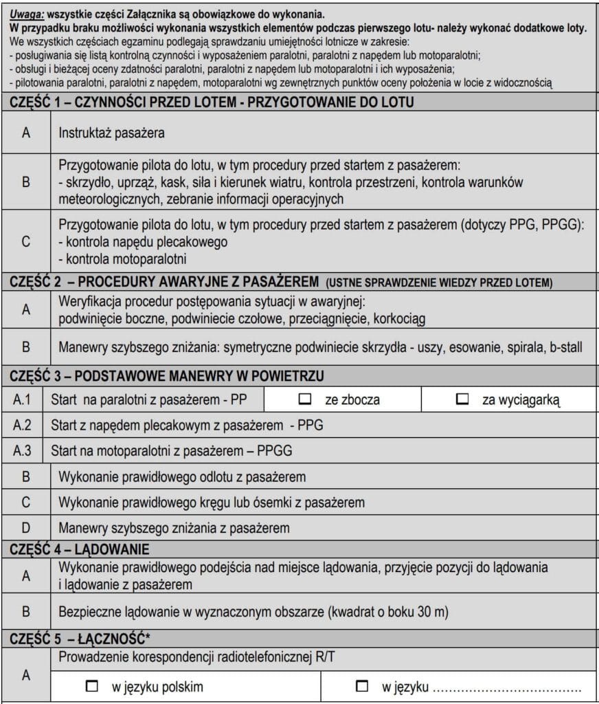 egzamin na uprawnienie tandem